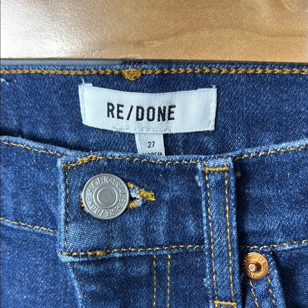 RE/DONE 70's Straight Dark Wash Denim Jeans - Picture 2 of 9
